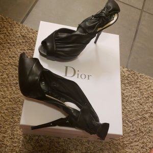 Dior black leather heels